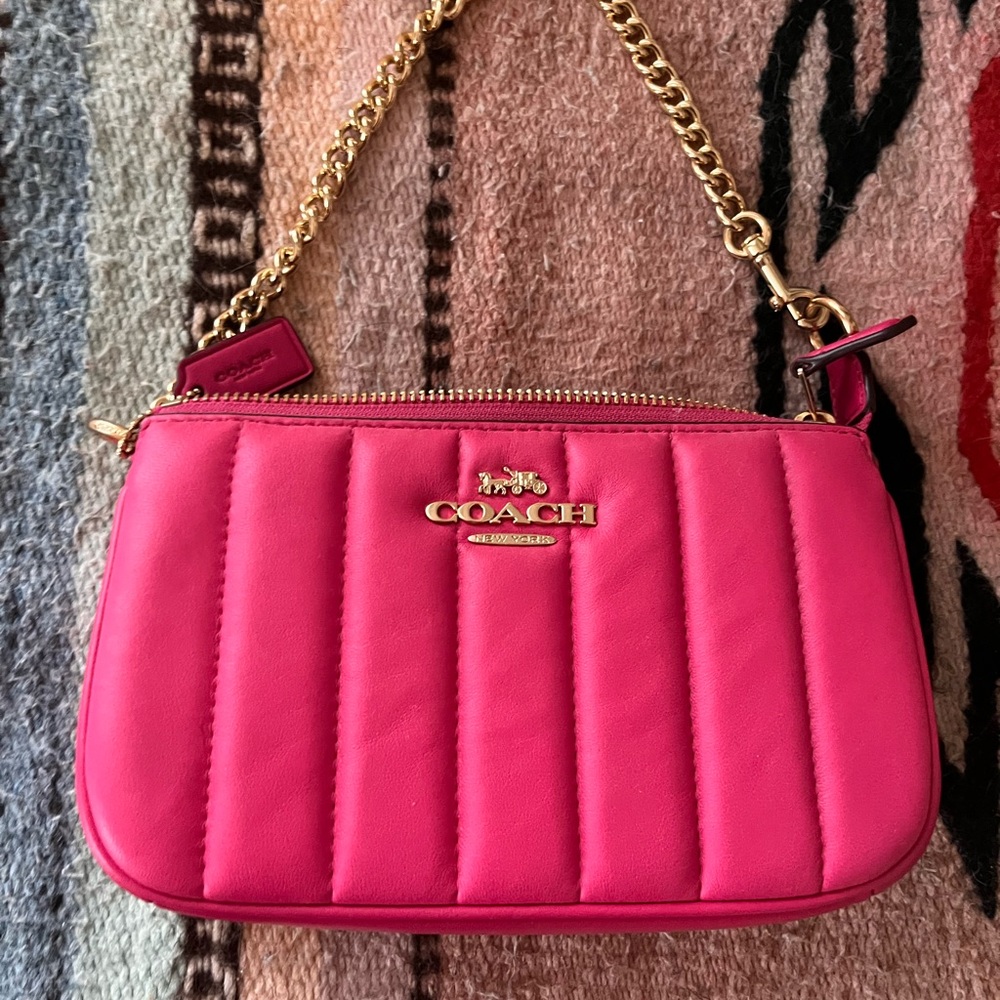 NEW small hot pink coach purse